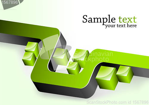 Image of Abstract background. Illustration with green 3d element