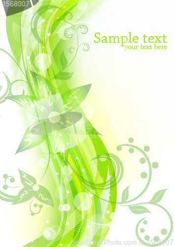 Image of Floral background in green color