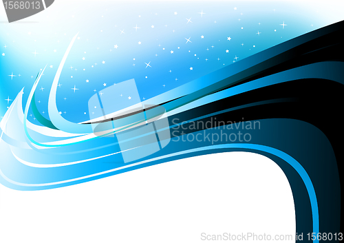 Image of Abstract blue background. Illustration with stars