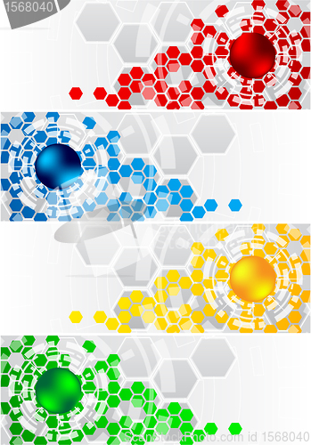 Image of Vector set of banners with hexagon