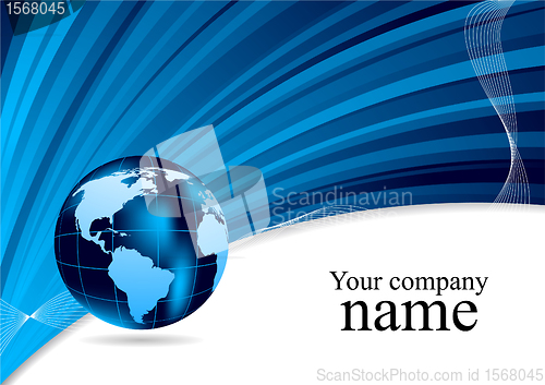 Image of Background in blue color with globe. Vector illustration