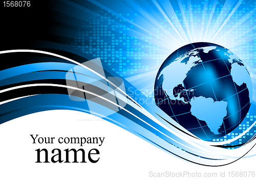 Image of Background with bright lines and globe