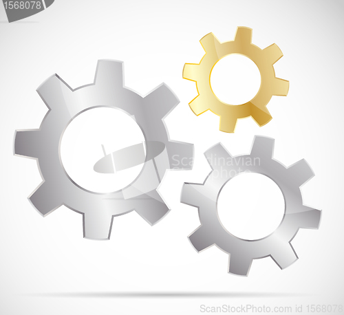 Image of Three bright gears