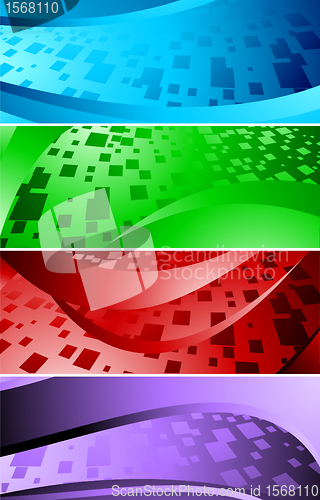 Image of Vector set of banners with square