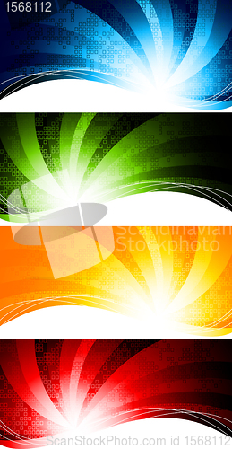 Image of Vector set of abstract tech background