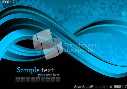 Image of Abstract tech background. Illustration in blue color