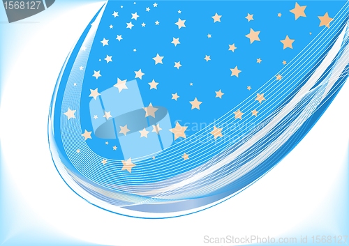 Image of Vector blue background with star