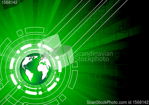 Image of Vector green tech background