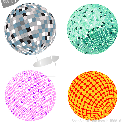 Image of Vector disco ball set
