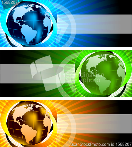 Image of Banners with globe