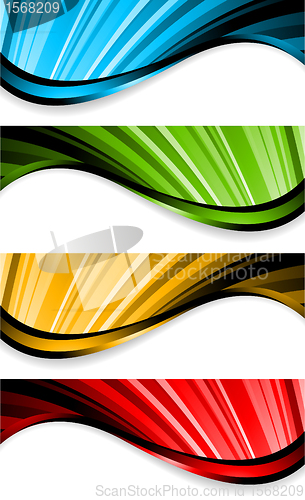 Image of Collection of bright wavy banners