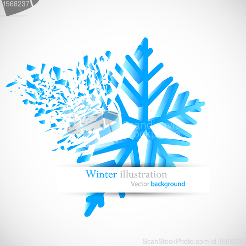 Image of Bright blue snowflake