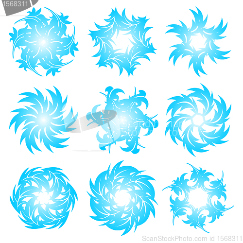 Image of Set of snowflakes