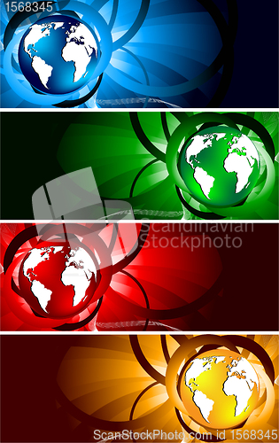 Image of Vector bright banners with globe