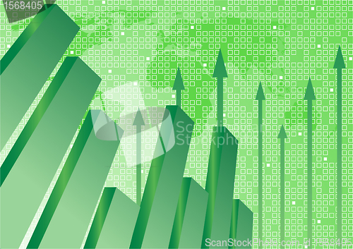 Image of Vector background with diagram in green color