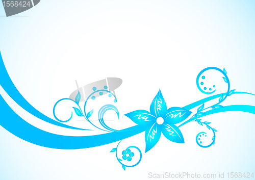 Image of Vector blue floral background