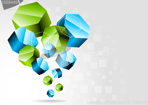 Image of Background with 3d hexagon