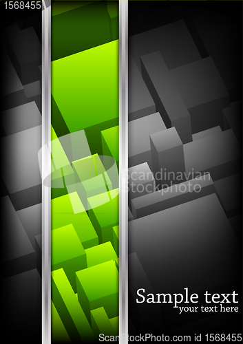 Image of Vector background with cubes. Green color
