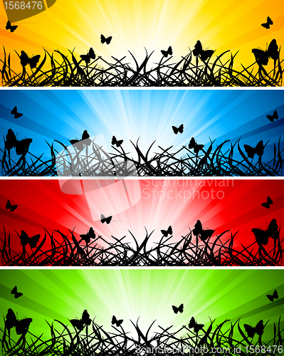 Image of Vector set of four banners