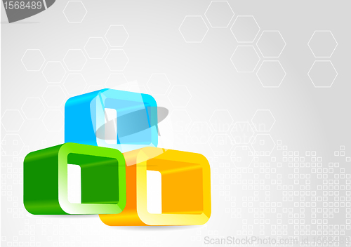 Image of Background with 3d colorful elements. Vector illustration