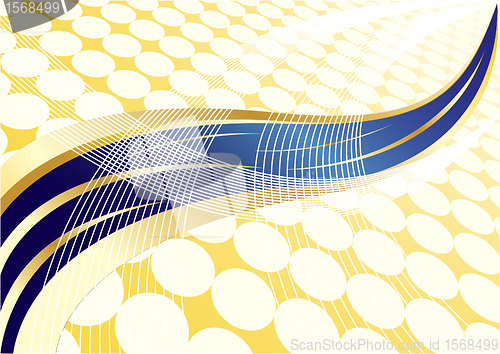 Image of Vector abstract gold and blue background with dot