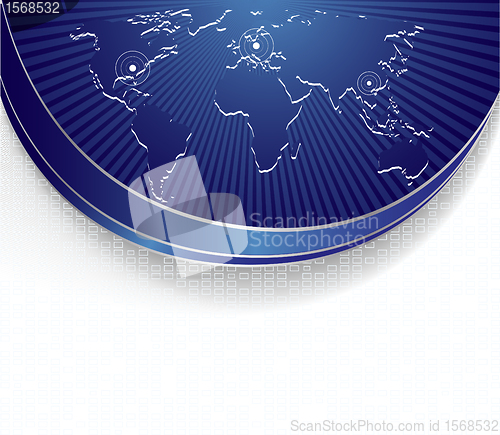 Image of Vector bright banner with world map