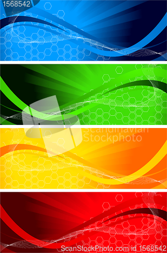 Image of Vector set of bright banners