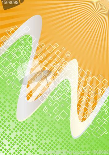 Image of Vector green and orange background