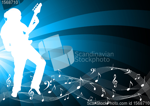 Image of Vector background with silhouette
