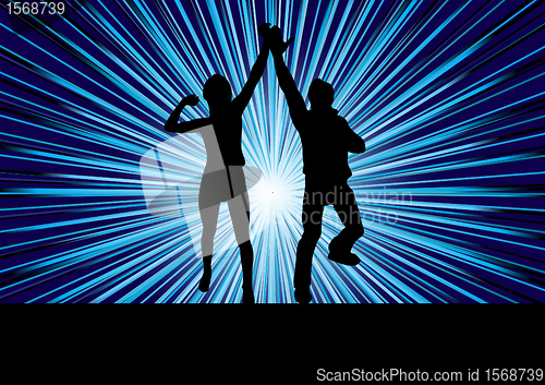Image of Vector couple on striped background