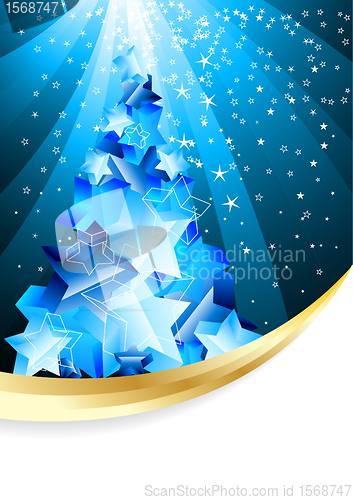 Image of Christmas background with abstract evening tree