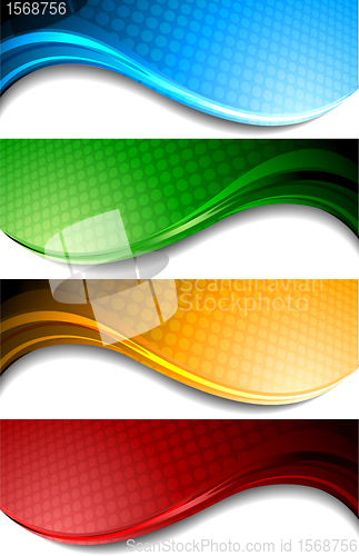 Image of Set of wavy banners