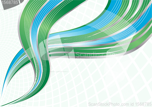 Image of Vector green and blue background