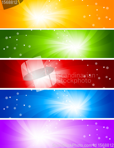 Image of Vector set of bright banners