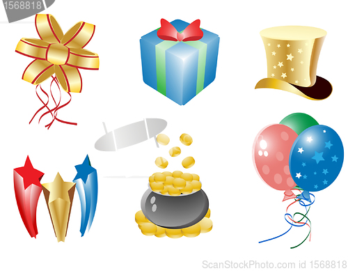 Image of celebration icon set