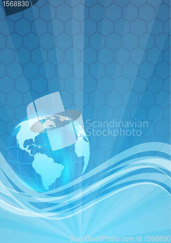 Image of Template with hexagon and globe