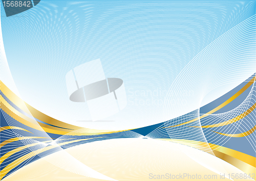 Image of Vector abstract gold blue background