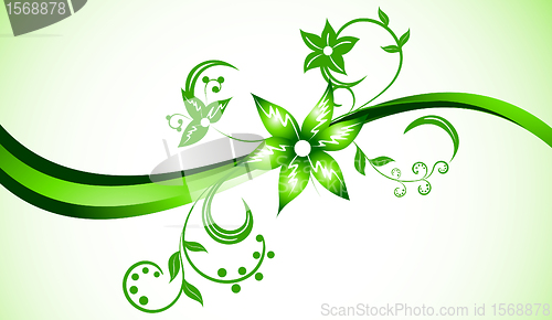 Image of Vector bright background in green color