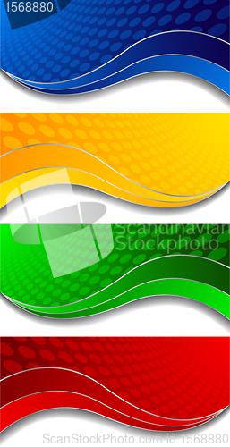 Image of Vector collection of four bright banners
