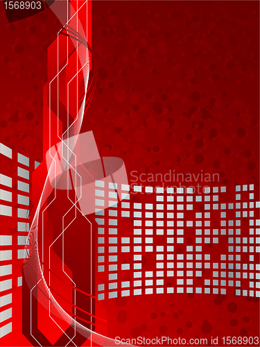 Image of Vector red futuristic background