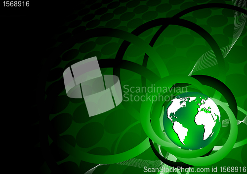 Image of Vector green background with earth