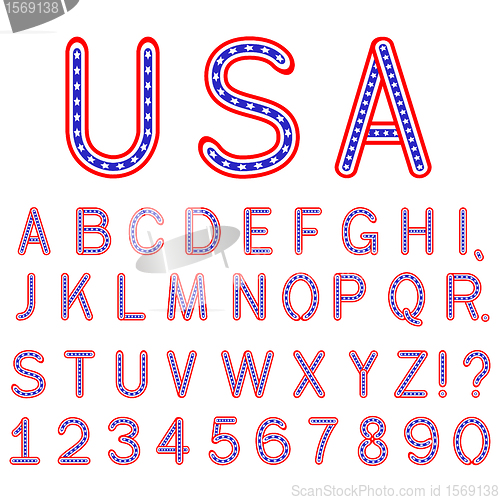 Image of USA symbol alphabet letters isolated