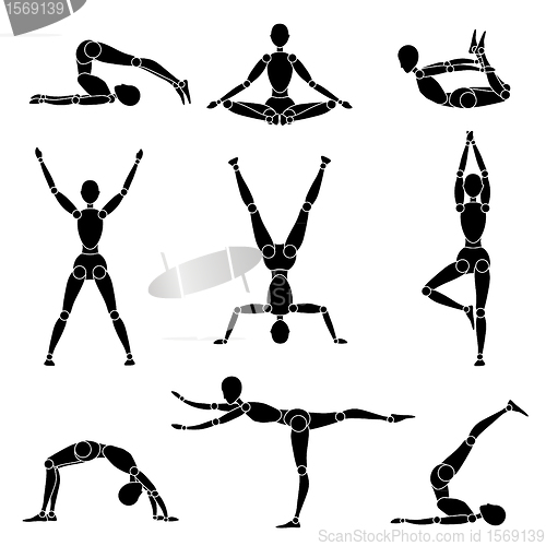 Image of model man silhouette yoga gymnastics recreation