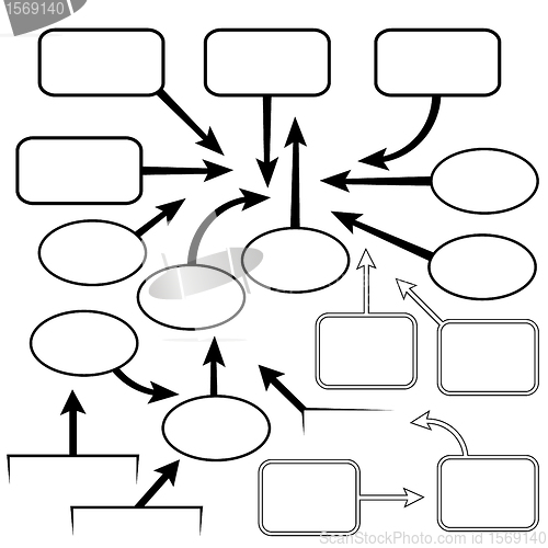 Image of vector set pointer balloons arrows