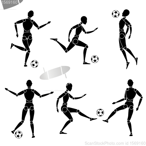Image of model man silhouette soccer football with ball