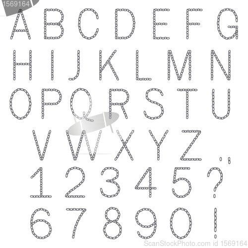 Image of ABC chain alphabet letters isolated