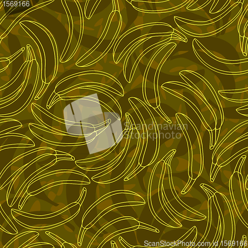 Image of yellow banana contour seamless