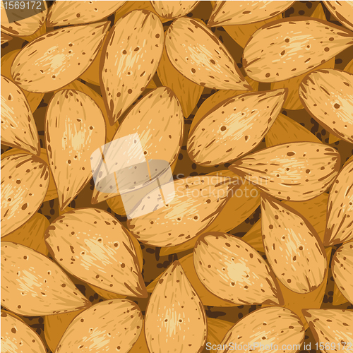 Image of shelled almonds seamless background