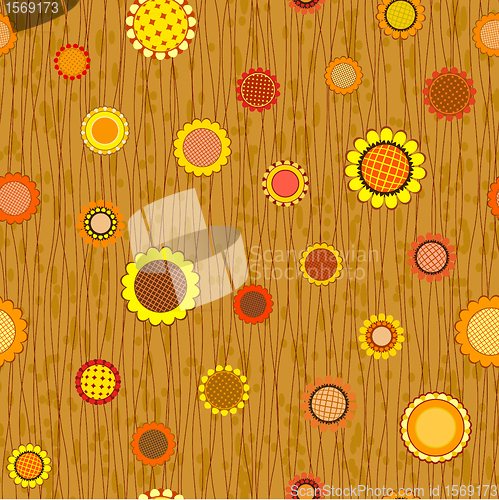 Image of abstract flowers seamless pattern