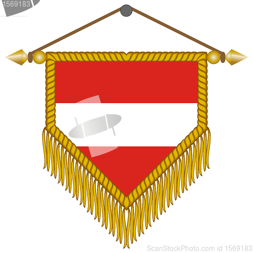 Image of vector pennant with the flag of Austria